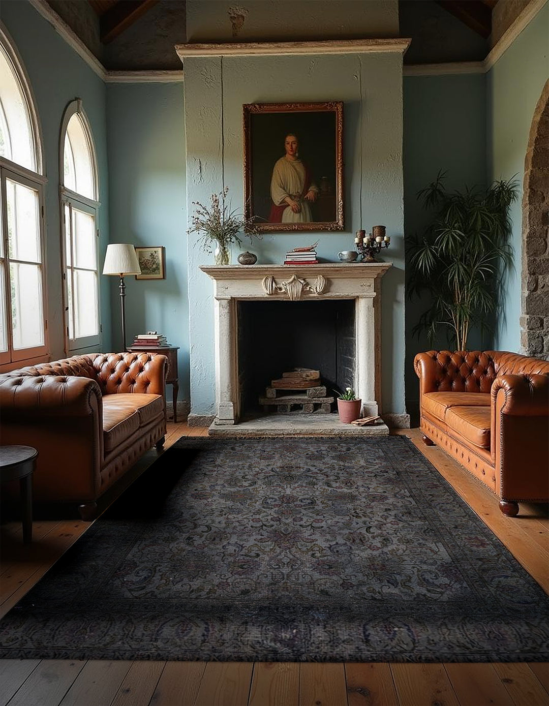 Kashan Persian Vintage Wash Rug - Size: 10.11 x 7.9