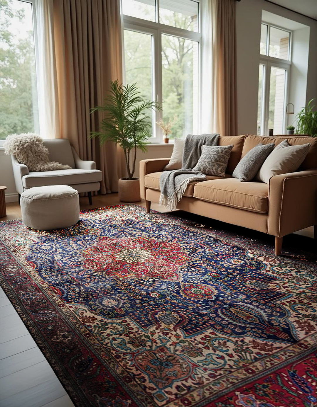 Kashan Persian Vintage Wash Rug - Size: 11.5 x 8.1