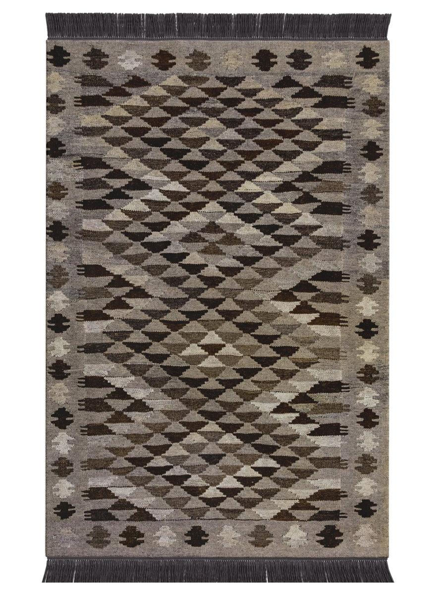 Neutral Bohemian Kilim - Size: 4.9 x 3.3