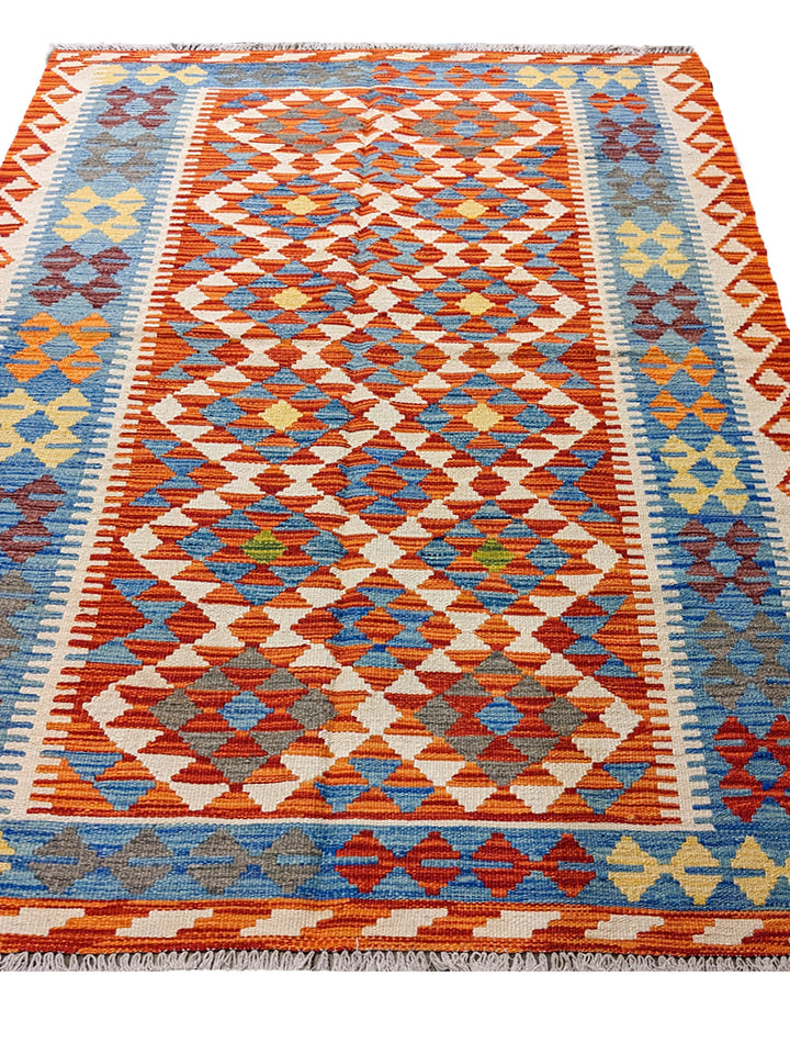 Maimana Afghanistan Kilim Rug - Size: 6.8 x 4.8