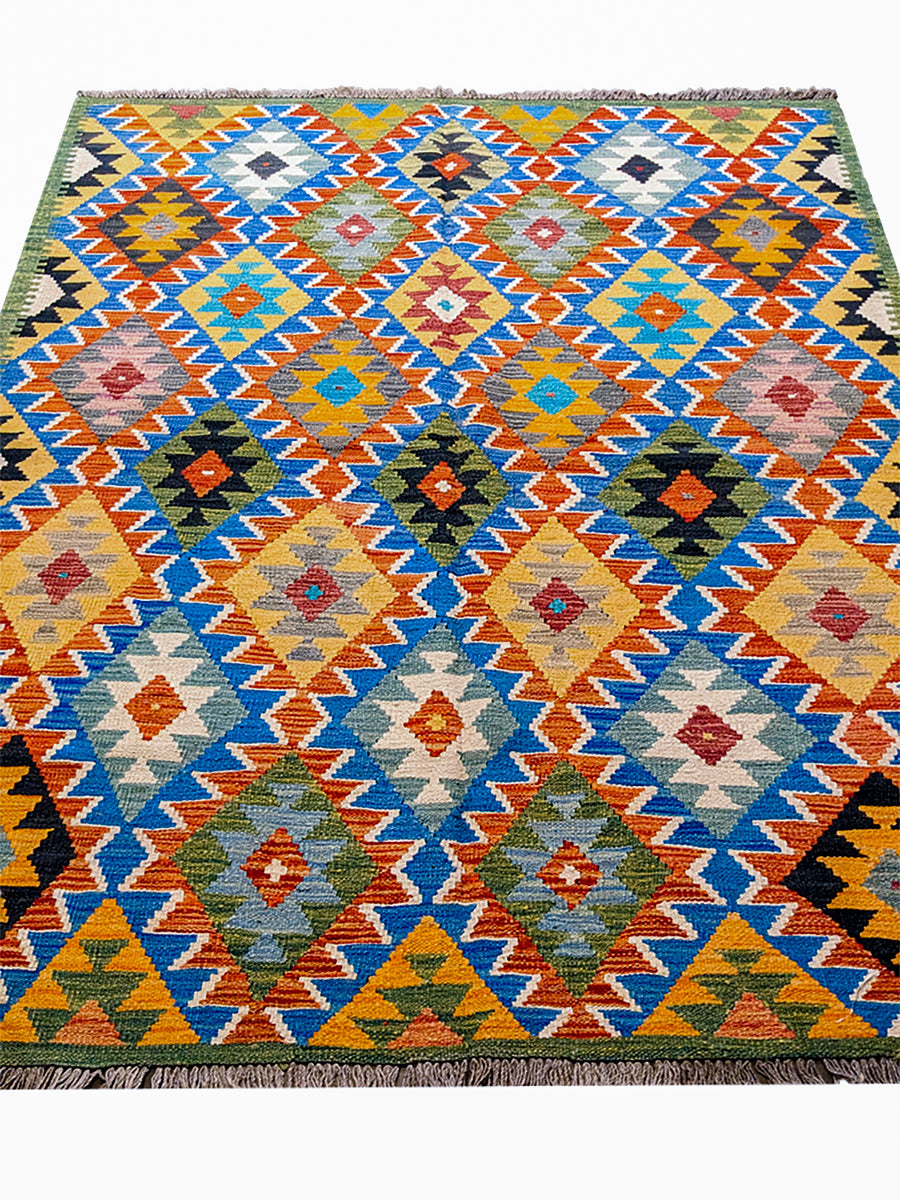 Maimana Afghanistan Kilim Rug - Size: 6.10 x 4.11
