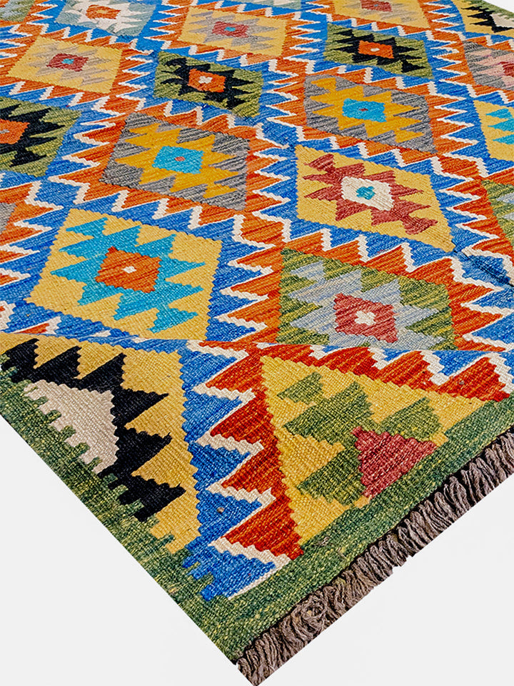 Maimana Afghanistan Kilim Rug - Size: 6.10 x 4.11