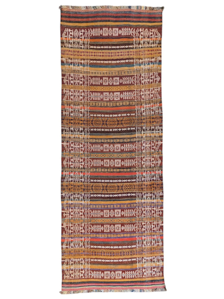Antique Afghan Kilim Runner - Size: 10.2 x 3.11