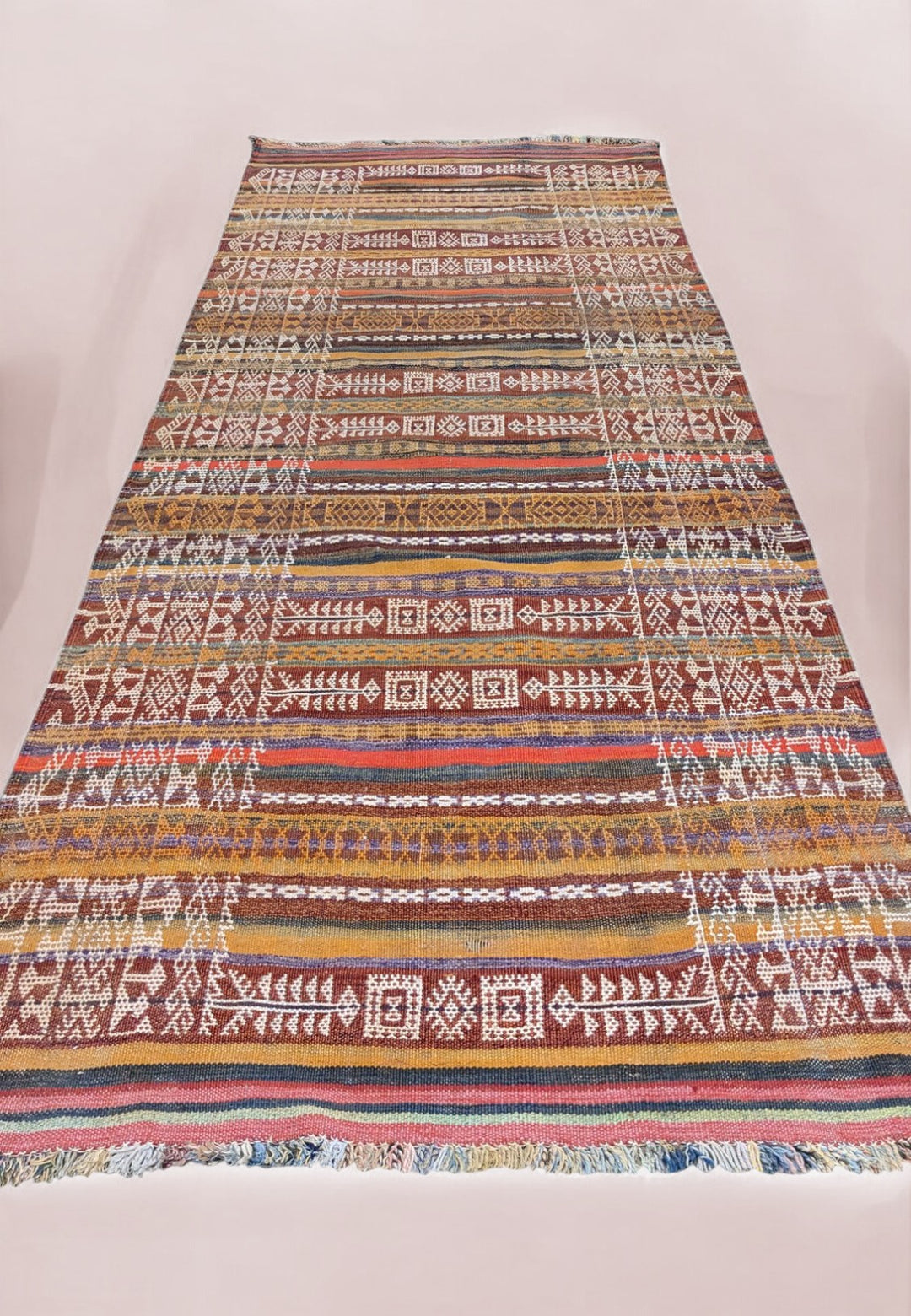 Antique Afghan Kilim Runner - Size: 10.2 x 3.11