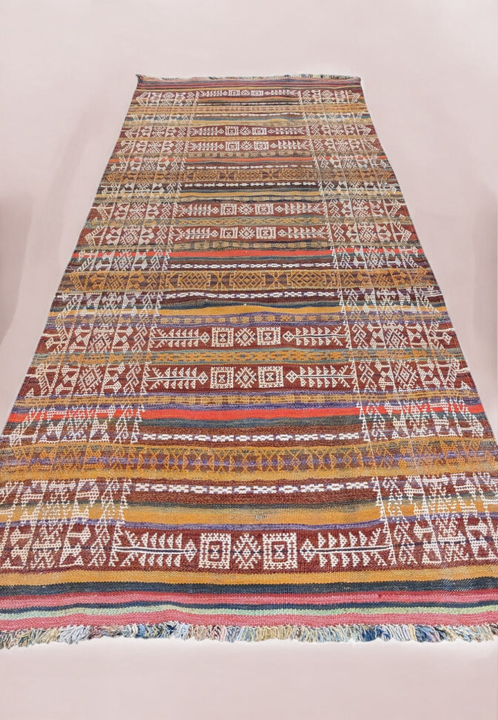 Antique Afghan Kilim Runner - Size: 10.2 x 3.11