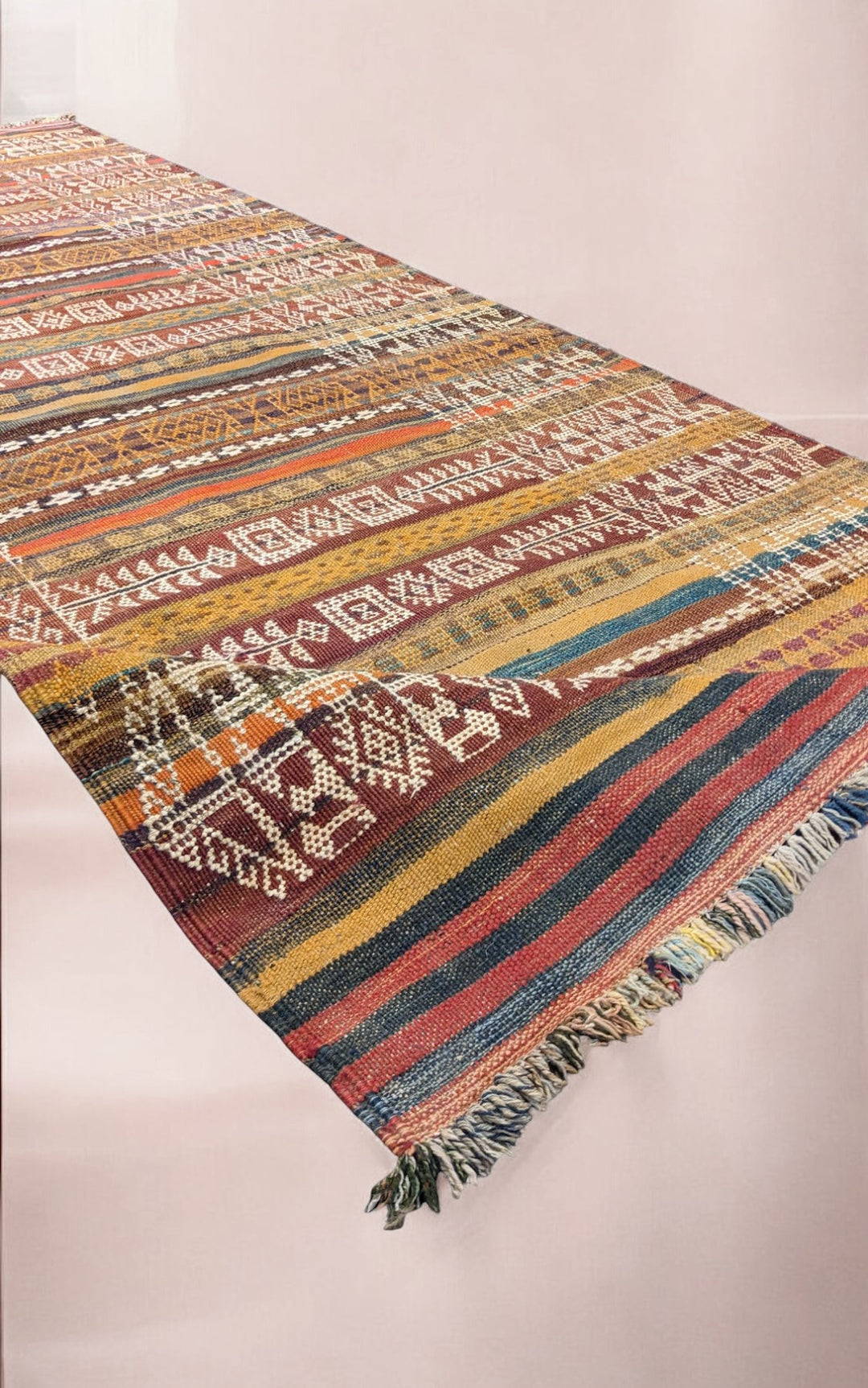 Antique Afghan Kilim Runner - Size: 10.2 x 3.11