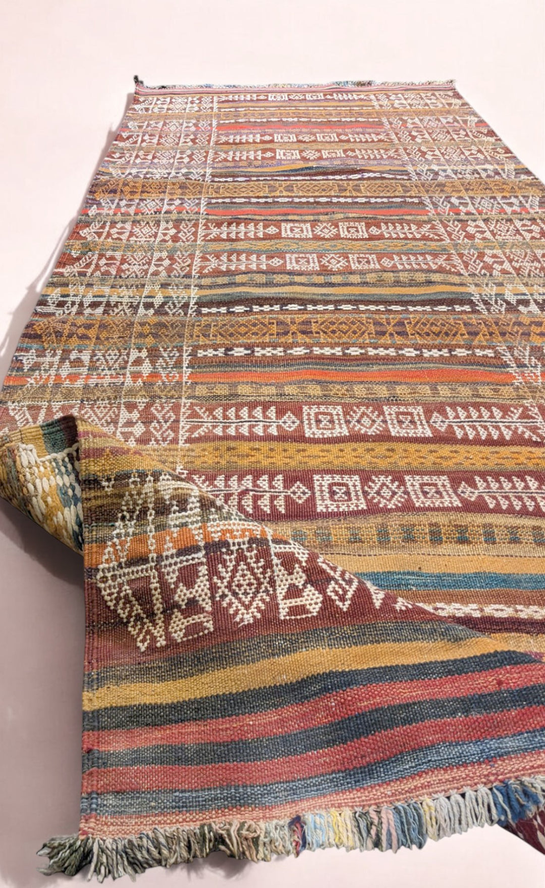 Antique Afghan Kilim Runner - Size: 10.2 x 3.11