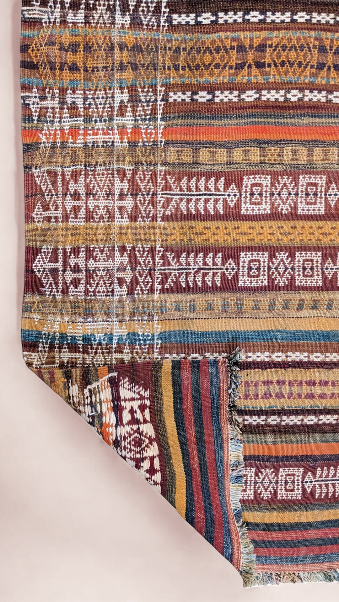 Antique Afghan Kilim Runner - Size: 10.2 x 3.11