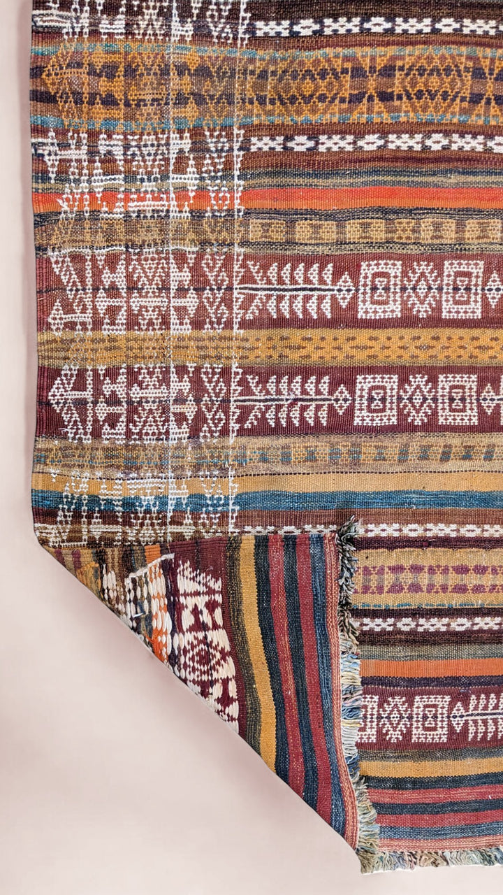 Antique Afghan Kilim Runner - Size: 10.2 x 3.11