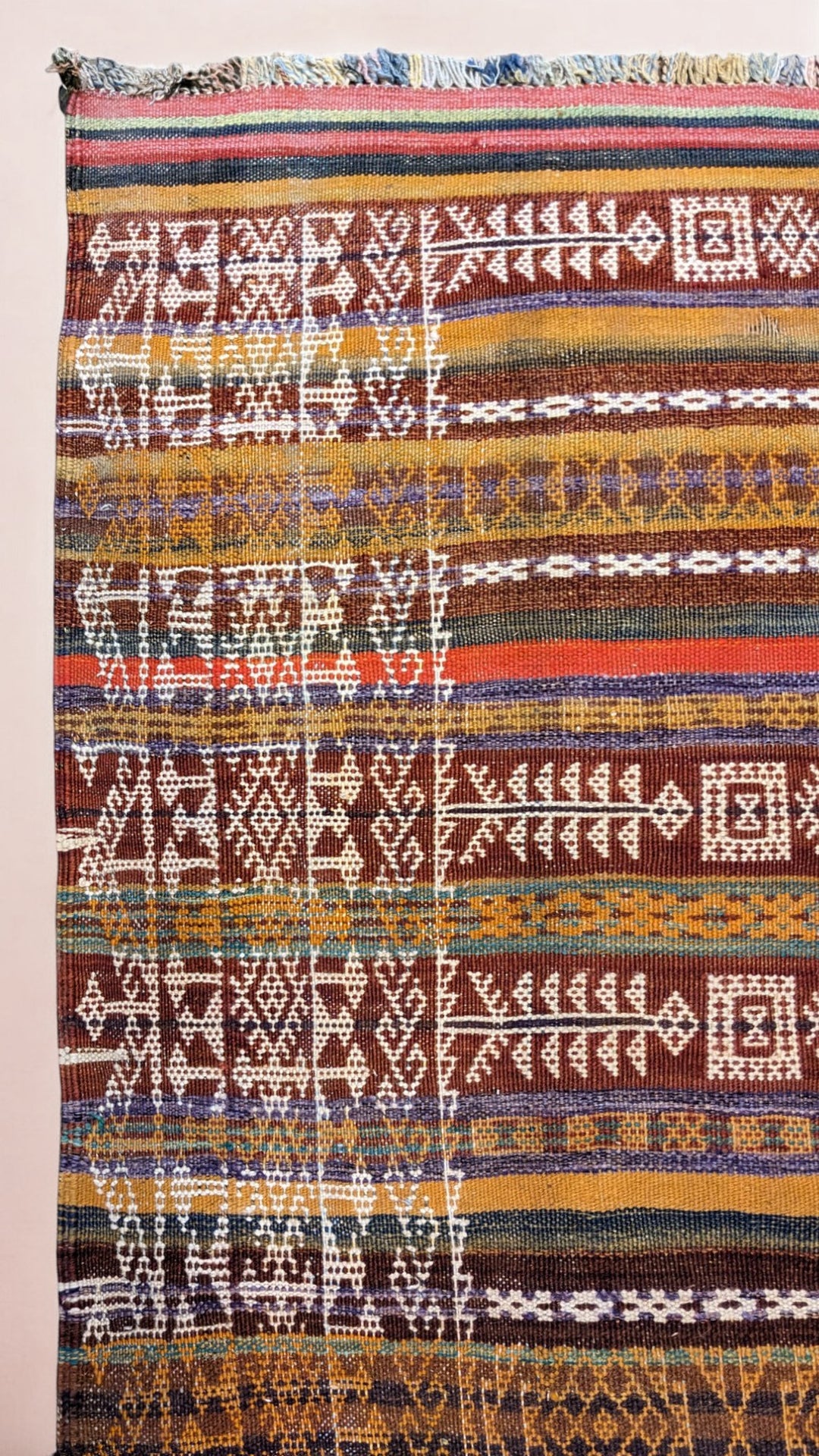 Antique Afghan Kilim Runner - Size: 10.2 x 3.11