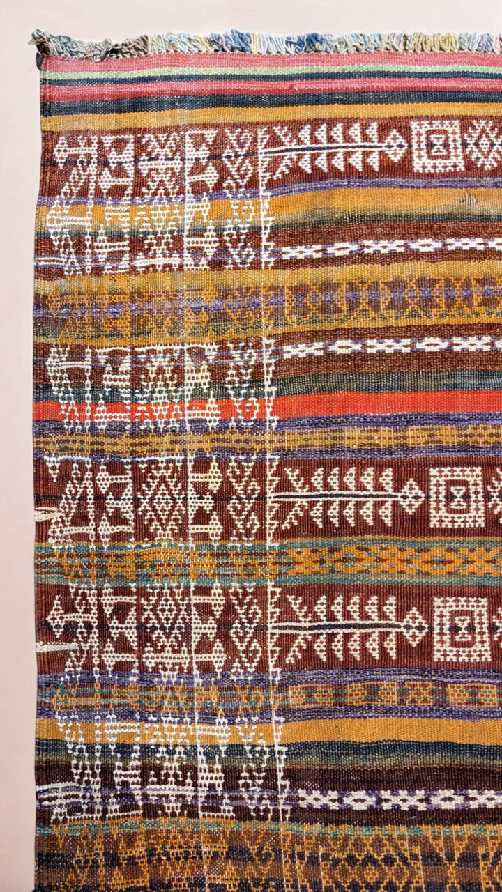 Antique Afghan Kilim Runner - Size: 10.2 x 3.11