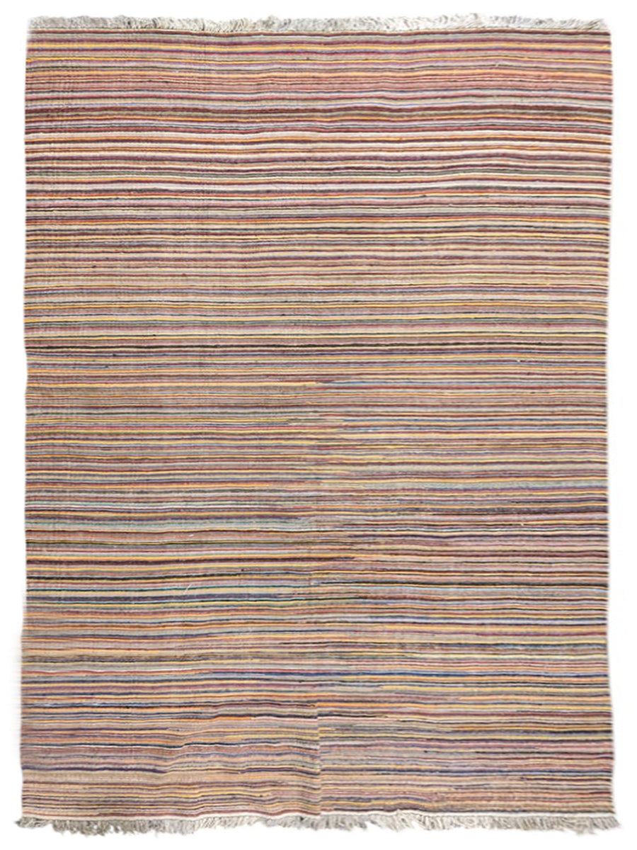 Rhythmic Modern Flatweave Wool Rug - Size: 8.2 x 5.10