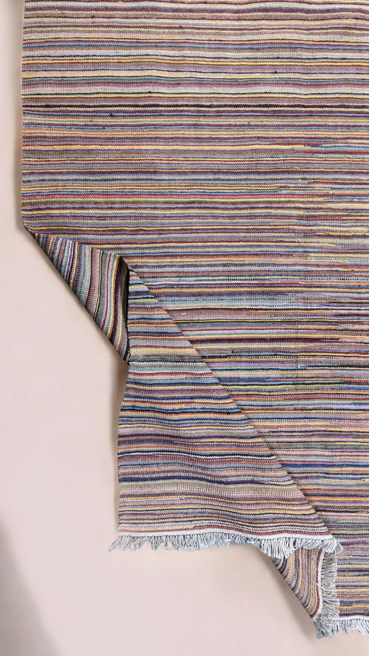 Rhythmic Modern Flatweave Wool Rug - Size: 8.2 x 5.10