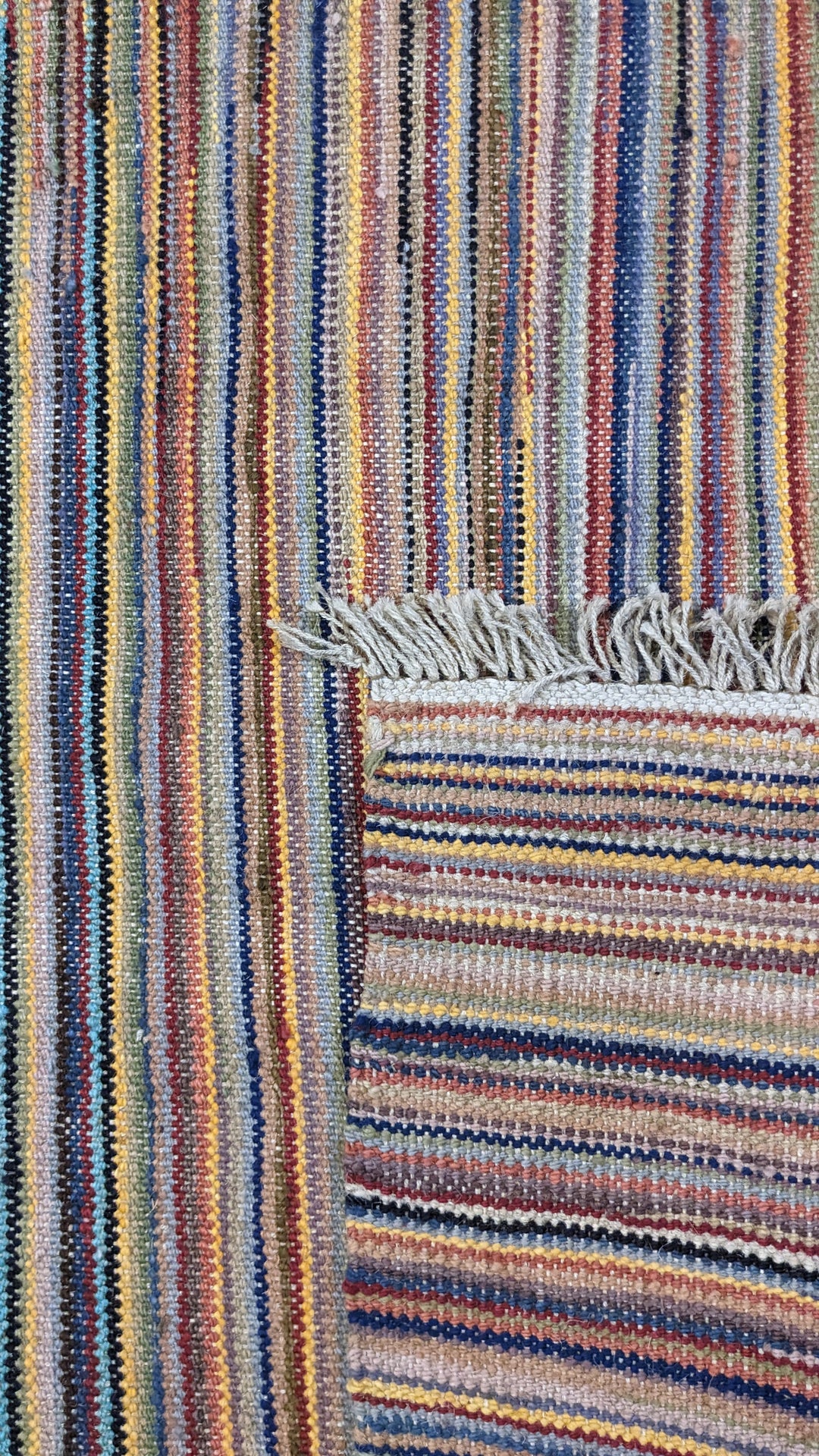 Rhythmic Modern Flatweave Wool Rug - Size: 8.2 x 5.10