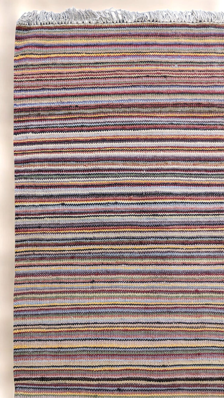 Rhythmic Modern Flatweave Wool Rug - Size: 8.2 x 5.10