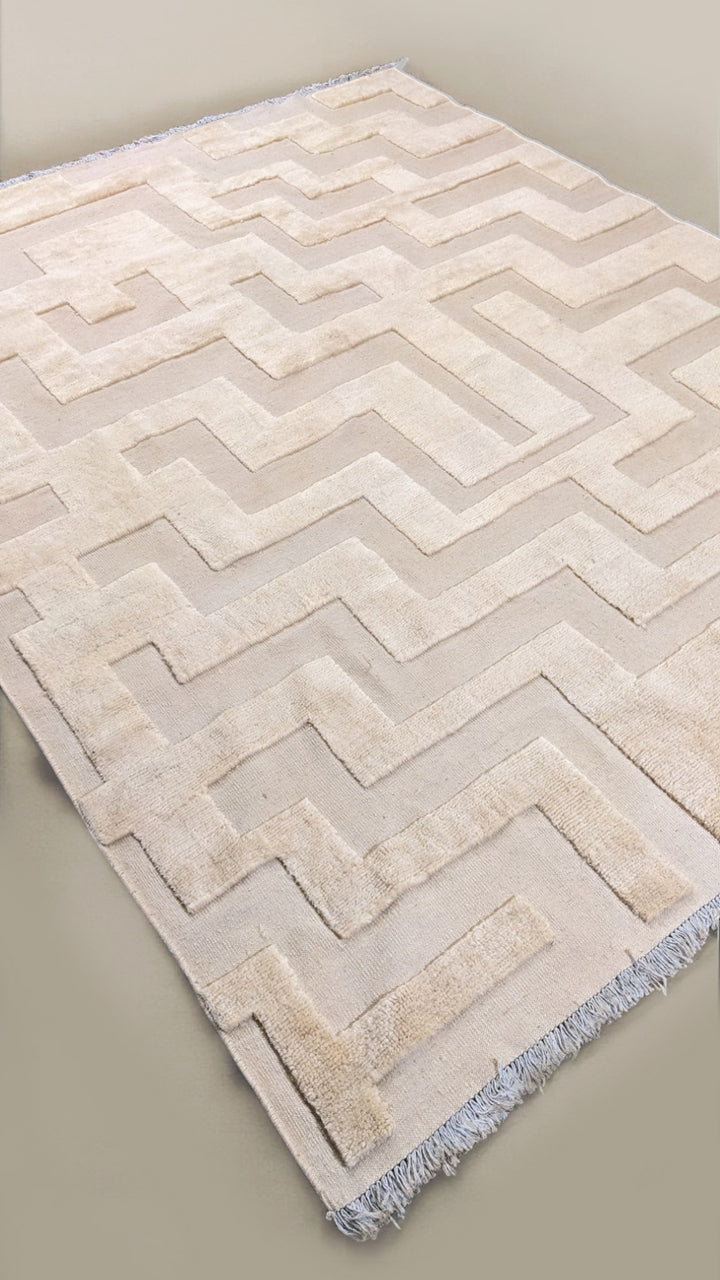 Zion Textured Berber Wool Rug - Size: 10.1 x 8.2