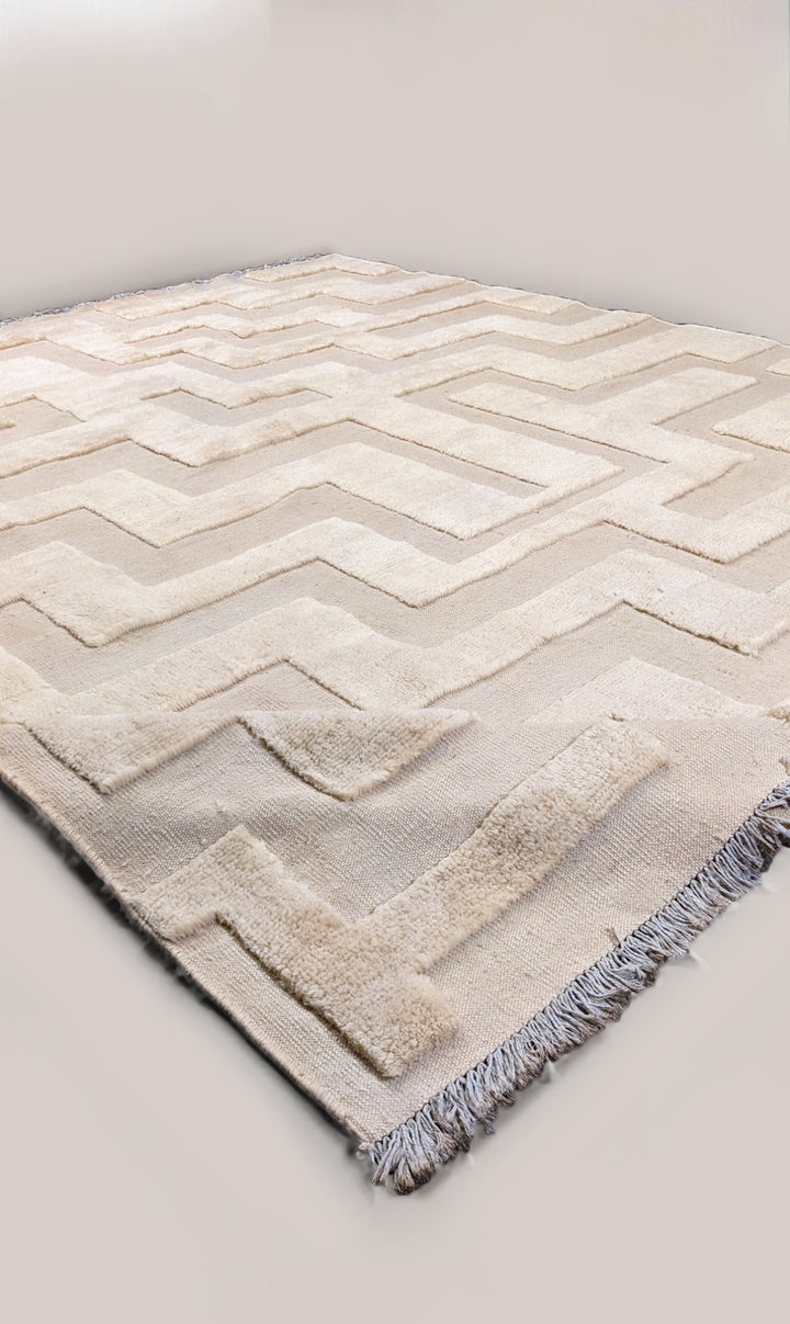 Zion Textured Berber Wool Rug - Size: 10.1 x 8.2