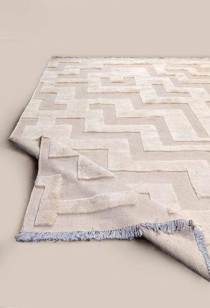 Zion Textured Berber Wool Rug - Size: 10.1 x 8.2