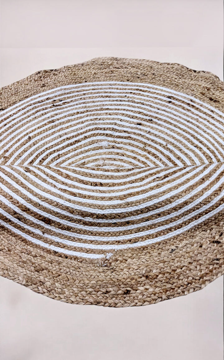 Braided Natural Jute Rug - Size: 3.10 x 3.10