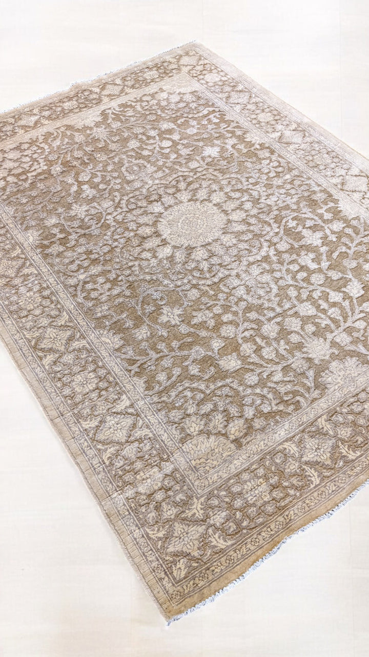 Oriental Silk Wash Chobi Rug - Size: 6.10 x 5.1