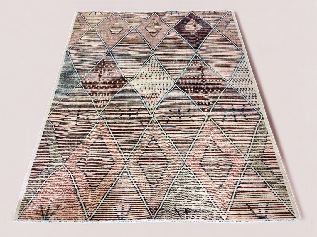 Moroccan Modern Rug - Size: 11.8 x 8.11