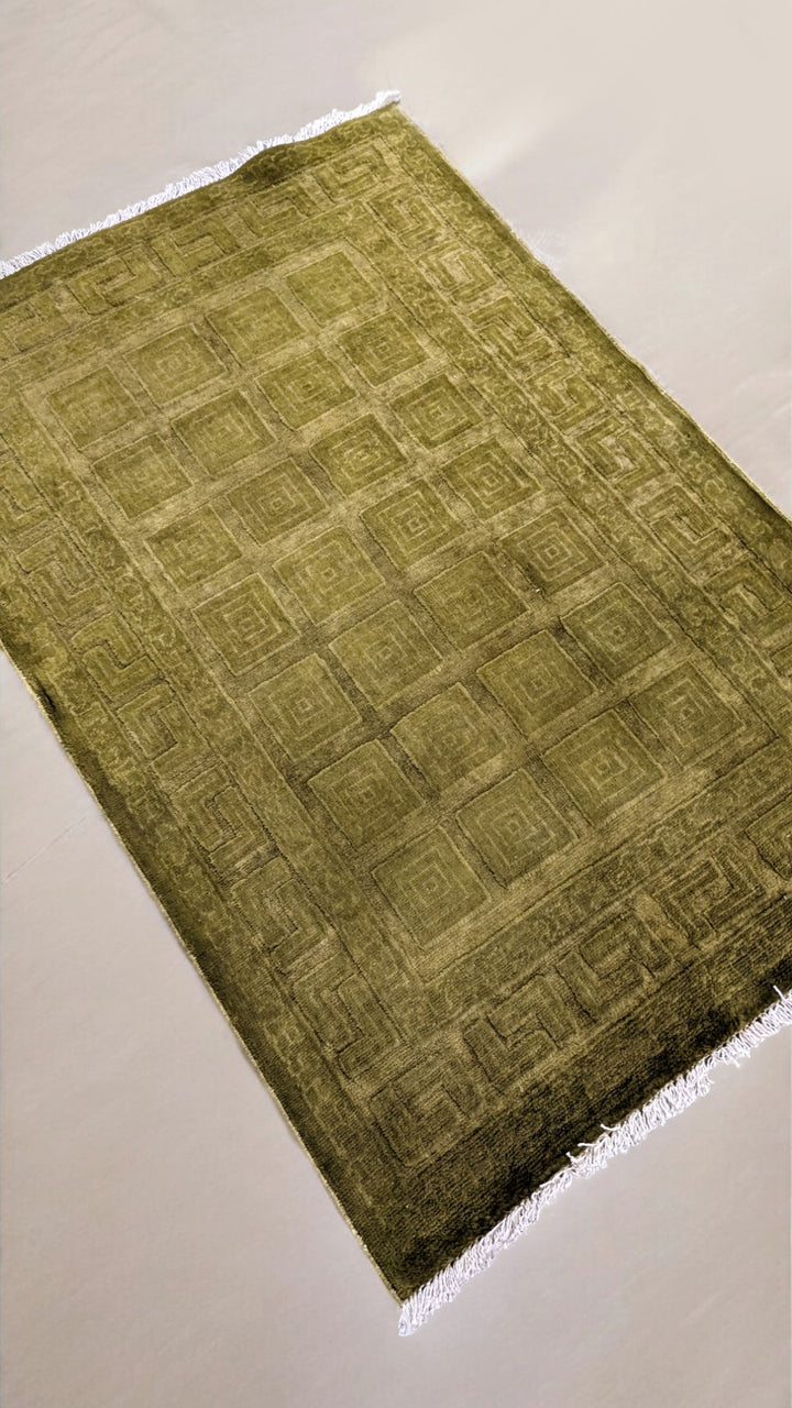 Oriental Silk Wash Chobi Rug - Size: 3.11 x 2.7