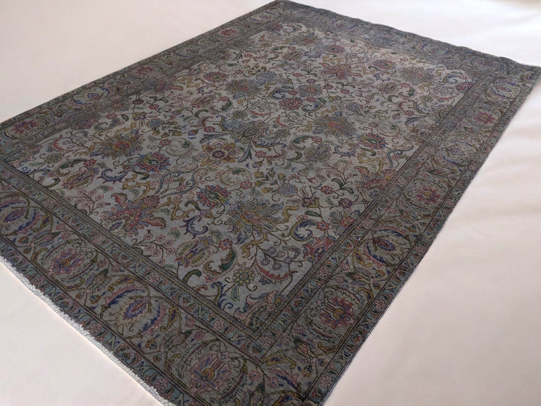 Kashan Persian Vintage Wash Rug - Size: 10.11 x 7.9