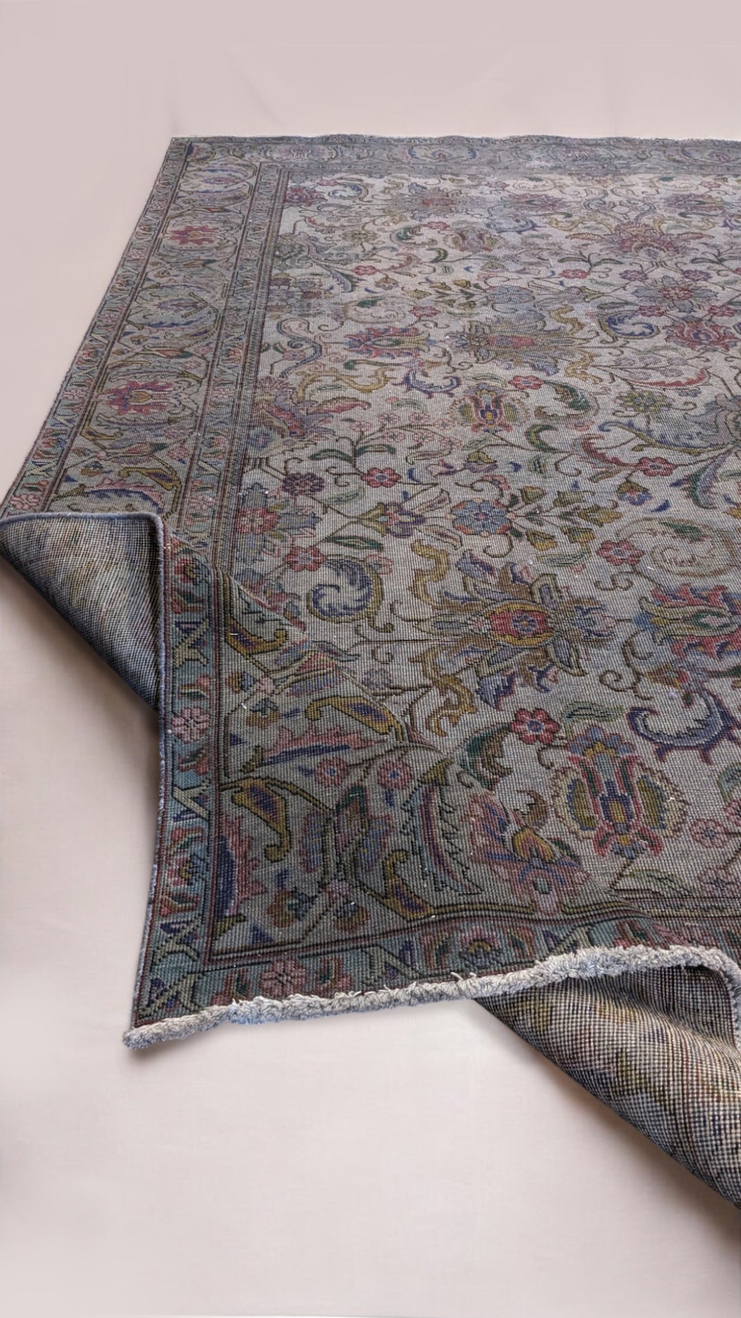 Kashan Persian Vintage Wash Rug - Size: 10.11 x 7.9