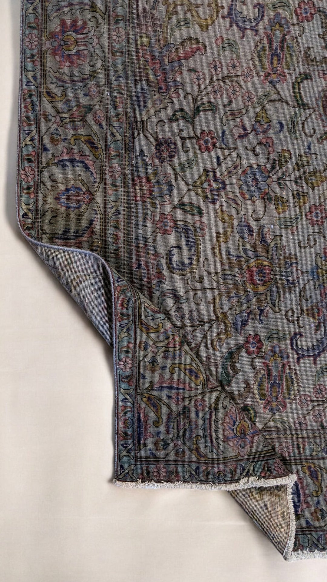 Kashan Persian Vintage Wash Rug - Size: 10.11 x 7.9