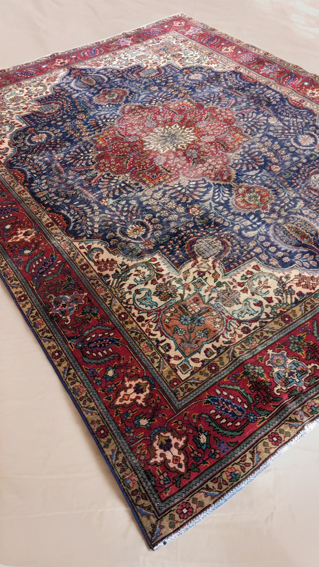 Kashan Persian Vintage Wash Rug - Size: 11.5 x 8.1