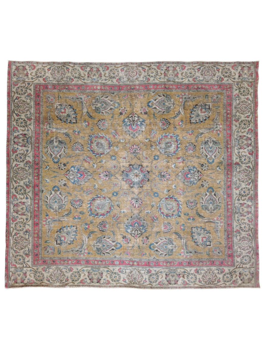 Kashan Persian Vintage Wash Rug - Size: 8.11 x 9.8
