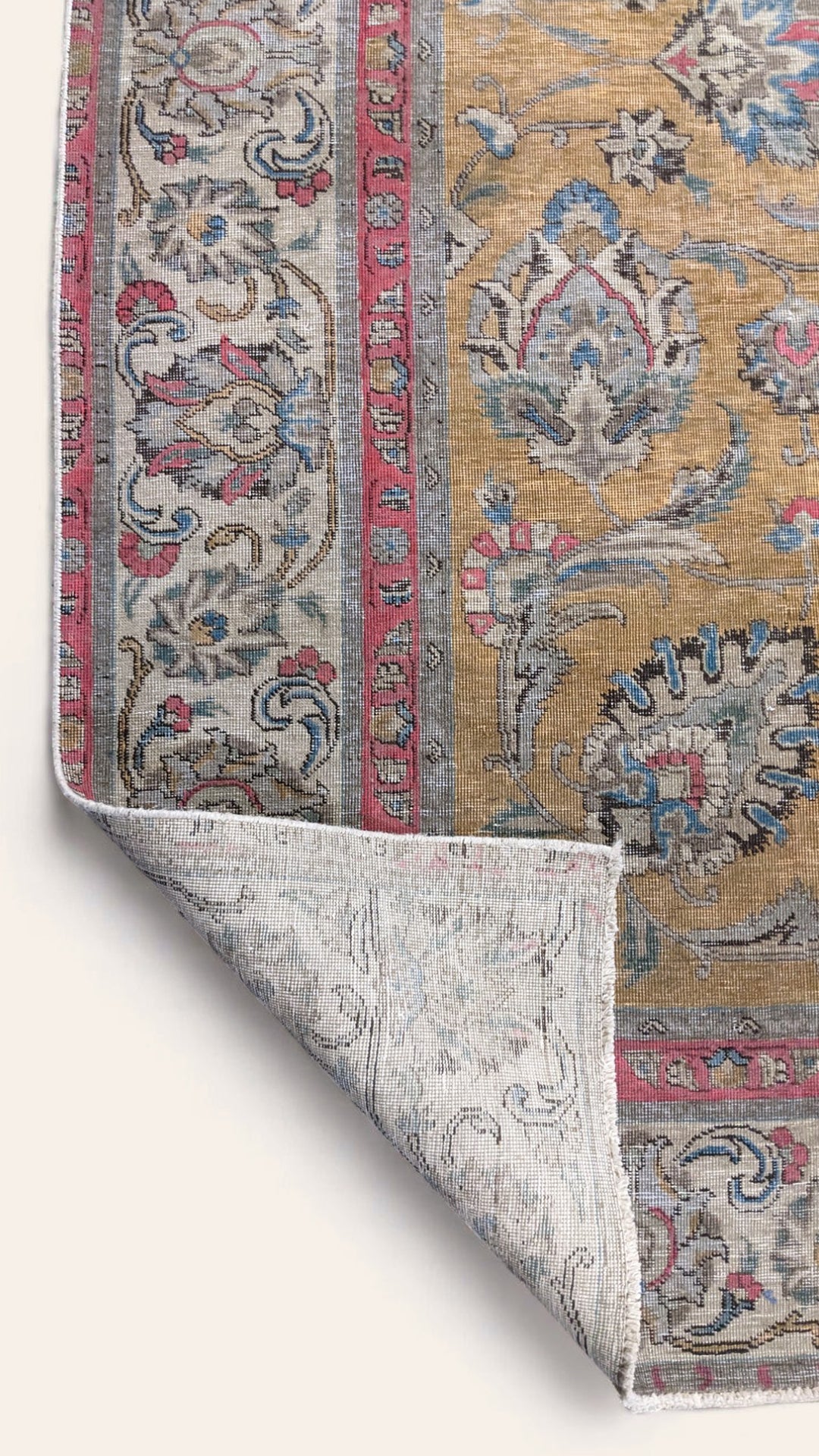 Kashan Persian Vintage Wash Rug - Size: 8.11 x 9.8