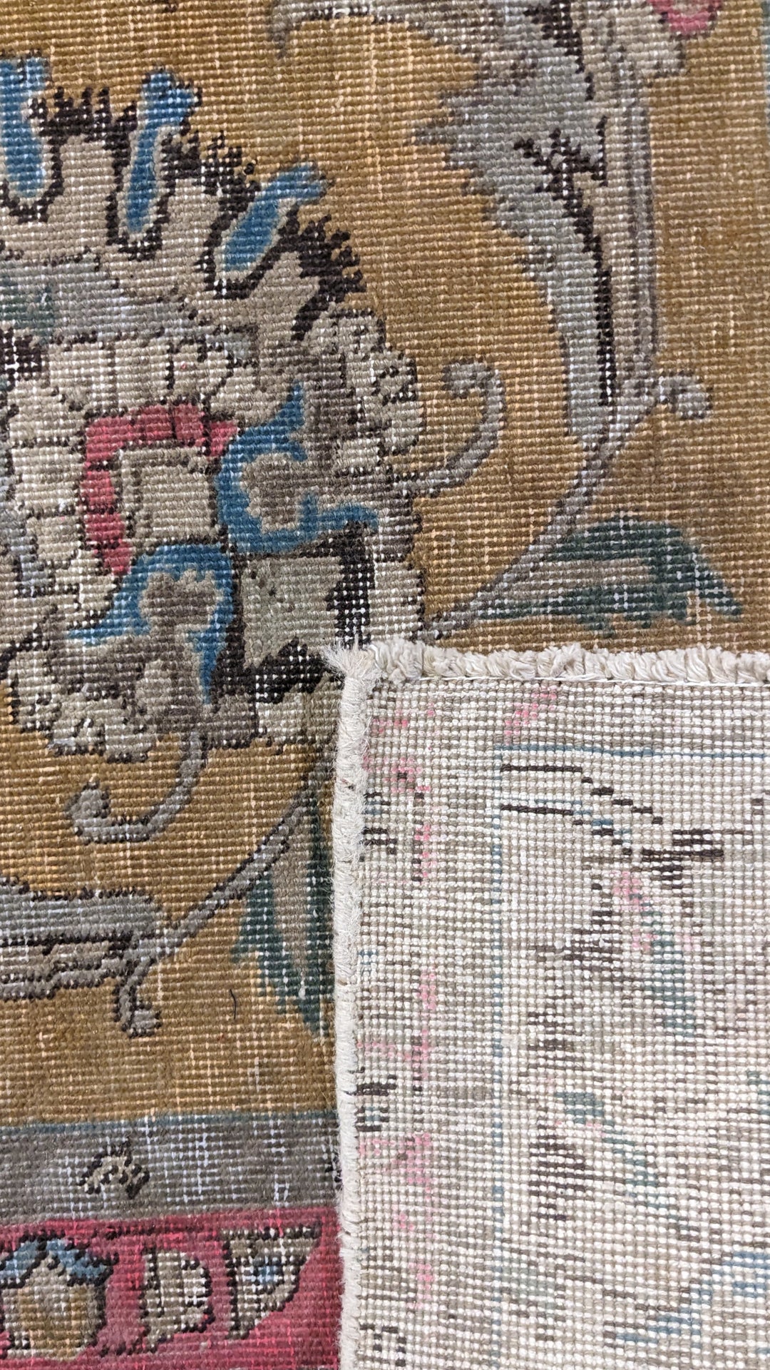 Kashan Persian Vintage Wash Rug - Size: 8.11 x 9.8