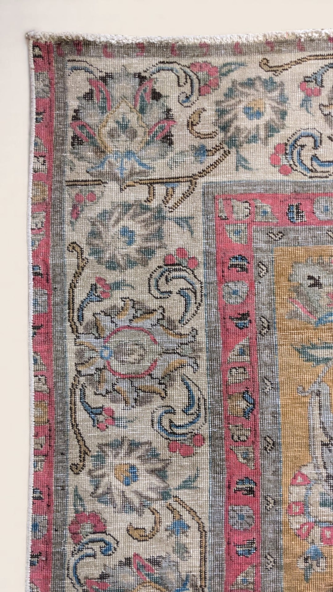 Kashan Persian Vintage Wash Rug - Size: 8.11 x 9.8