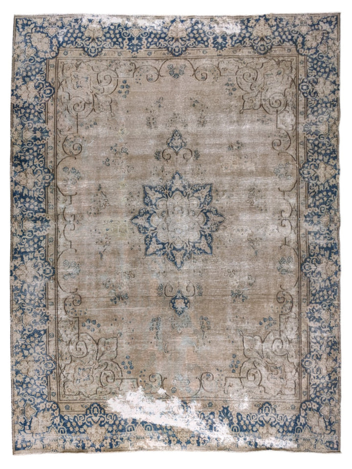 Kashan Persian Vintage Wash Rug - Size: 12.7 x 9