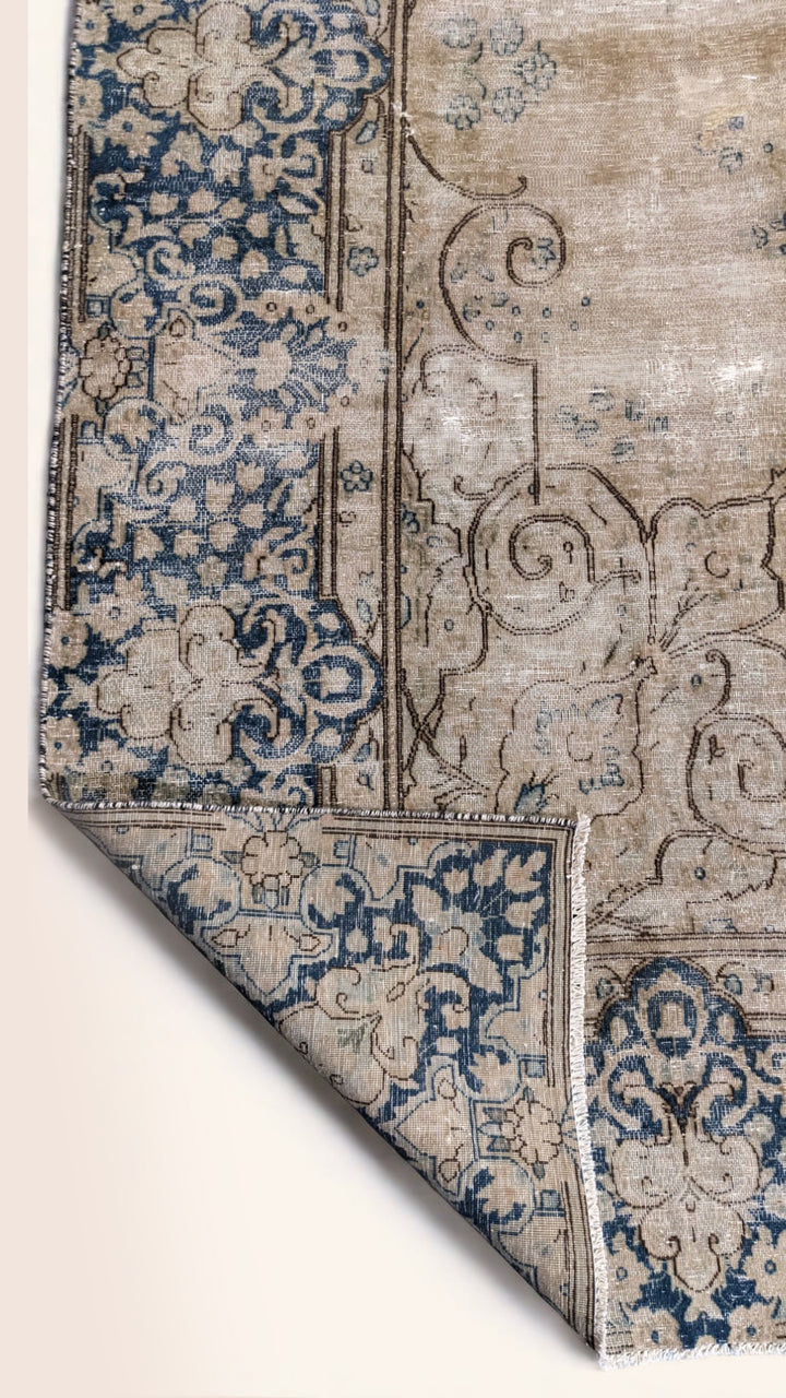 Kashan Persian Vintage Wash Rug - Size: 12.7 x 9