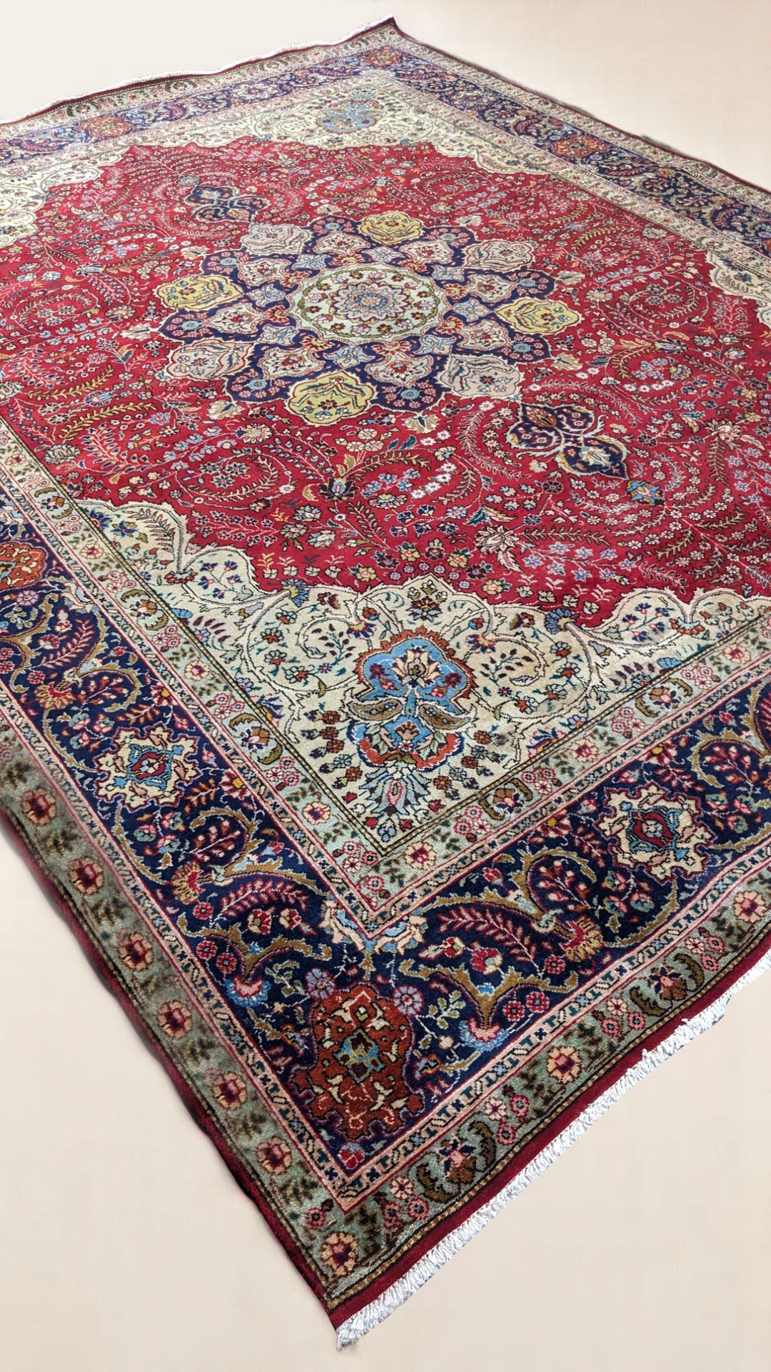 Kashan Persian Vintage Wash Rug - Size: 12.5 x 9.6