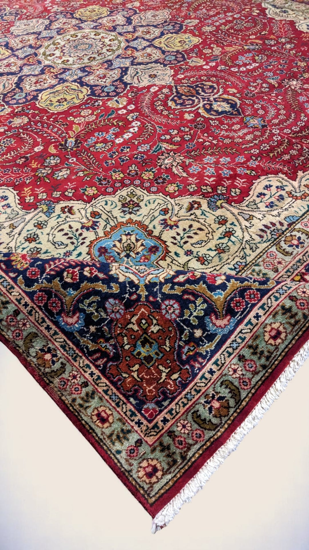 Kashan Persian Vintage Wash Rug - Size: 12.5 x 9.6