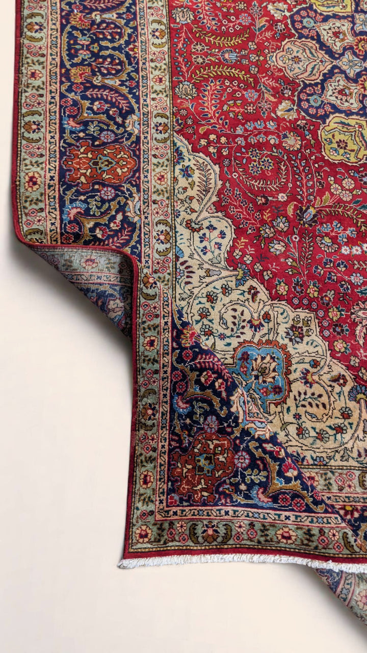 Kashan Persian Vintage Wash Rug - Size: 12.5 x 9.6