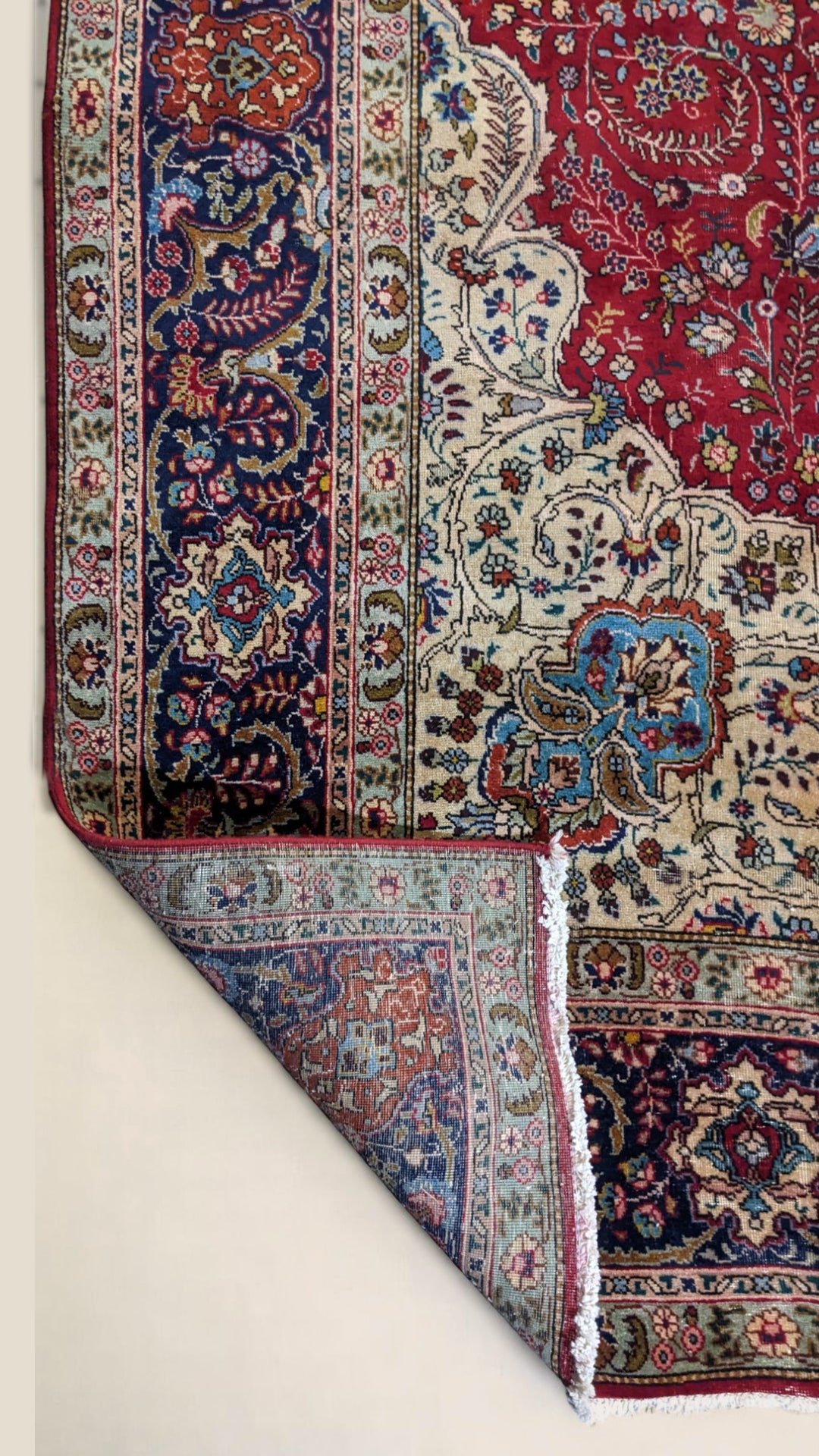 Kashan Persian Vintage Wash Rug - Size: 12.5 x 9.6