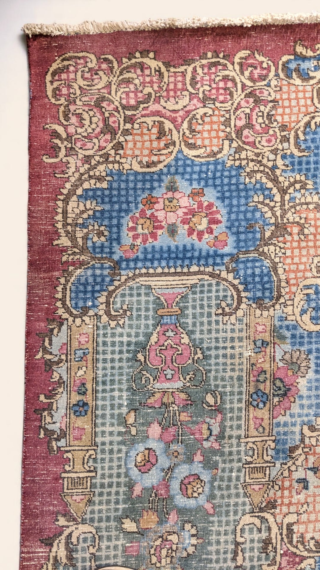 Kashan Persian Vintage Wash Rug - Size: 12.7 x 10.4