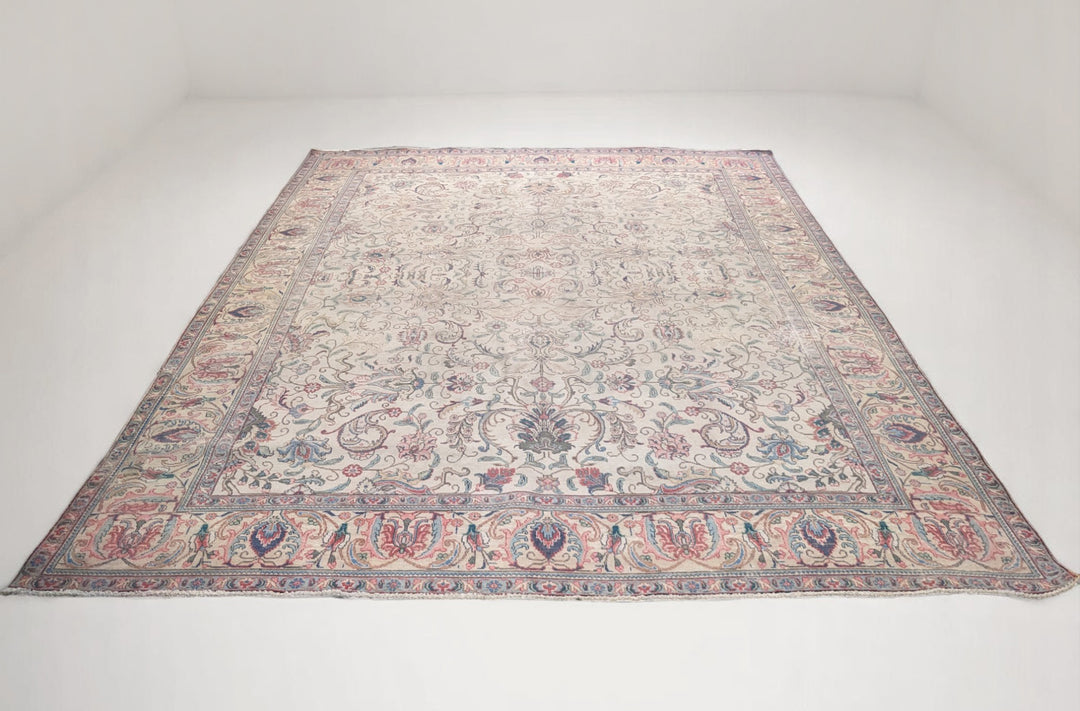 Kashan Persian Vintage Wash Rug - Size: 12.7 x 9.5