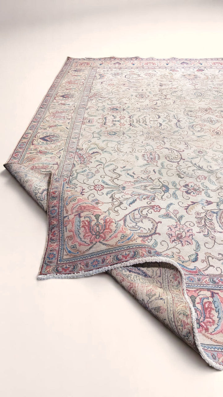 Kashan Persian Vintage Wash Rug - Size: 12.7 x 9.5