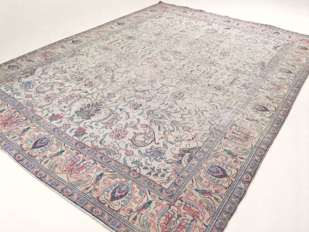 Kashan Persian Vintage Wash Rug - Size: 12.7 x 9.5