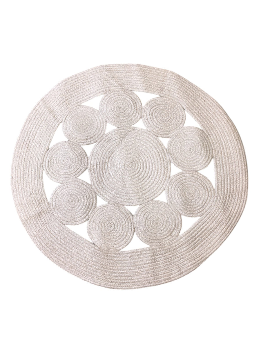 Braided Natural Jute Rug - Size: 2.8 x 2.8