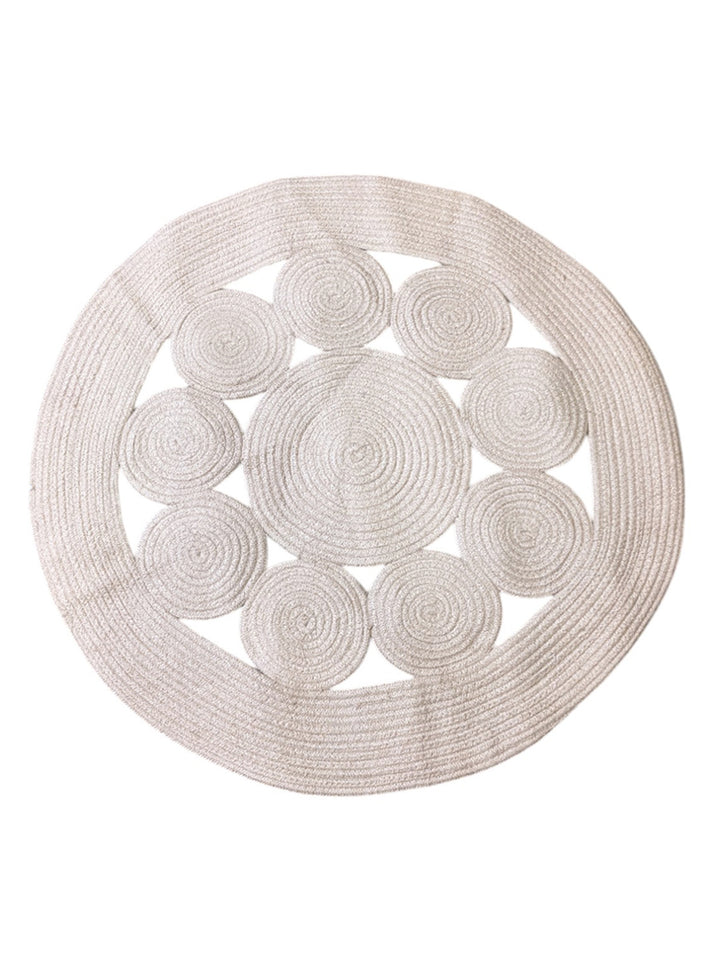 Braided Natural Jute Rug - Size: 2.8 x 2.8