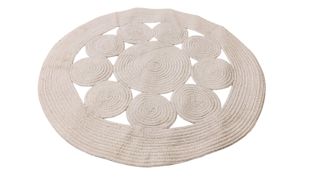 Braided Natural Jute Rug - Size: 2.8 x 2.8
