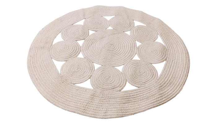 Braided Natural Jute Rug - Size: 2.8 x 2.8