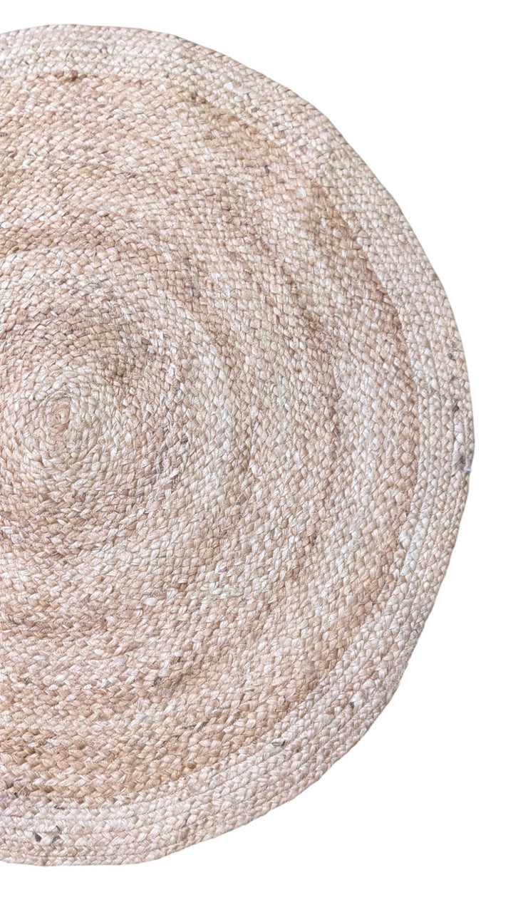 Chunky Natural Jute Rug - Size: 3 x 3