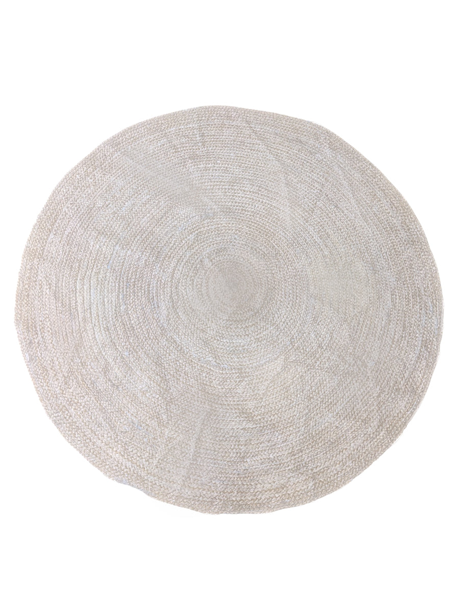 Braided Natural Jute Rug - Size: 4 x 4